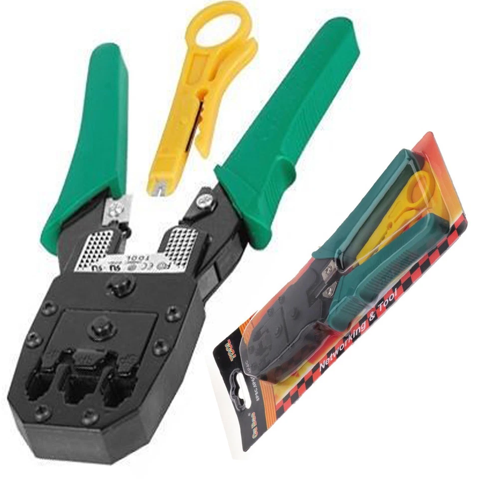 Ethernet Network Kit RJ45 Cat5e Cat6 Cable Crimping Tester Tool Connector Joiner - Image 3 of 4