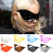 Oversized Steampunk Sunglasses Retro Men Women Shades Rimless Sport Futuristic  