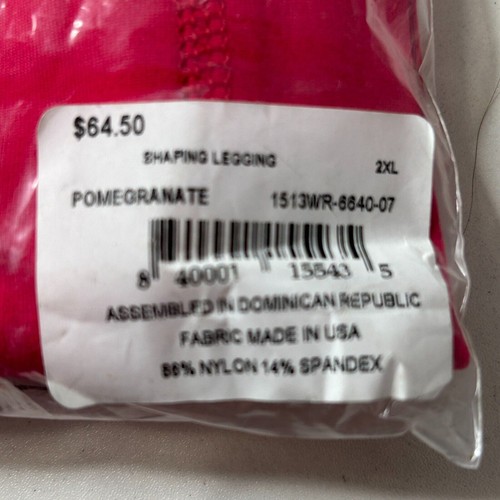 Tommie Copper Shaping Leggings Core Compression Pomegranate Pink Women's 2XL NWT - Picture 8 of 9