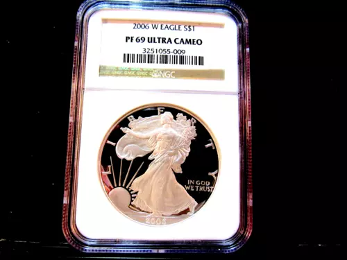 2006 W EAGLE S$1 NGC PF 69 ULTRA CAMEO GOLD LABEL