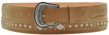 Handcrafted Full Grain Genuine Leather Studded West Concho Diamond Honey Belt
