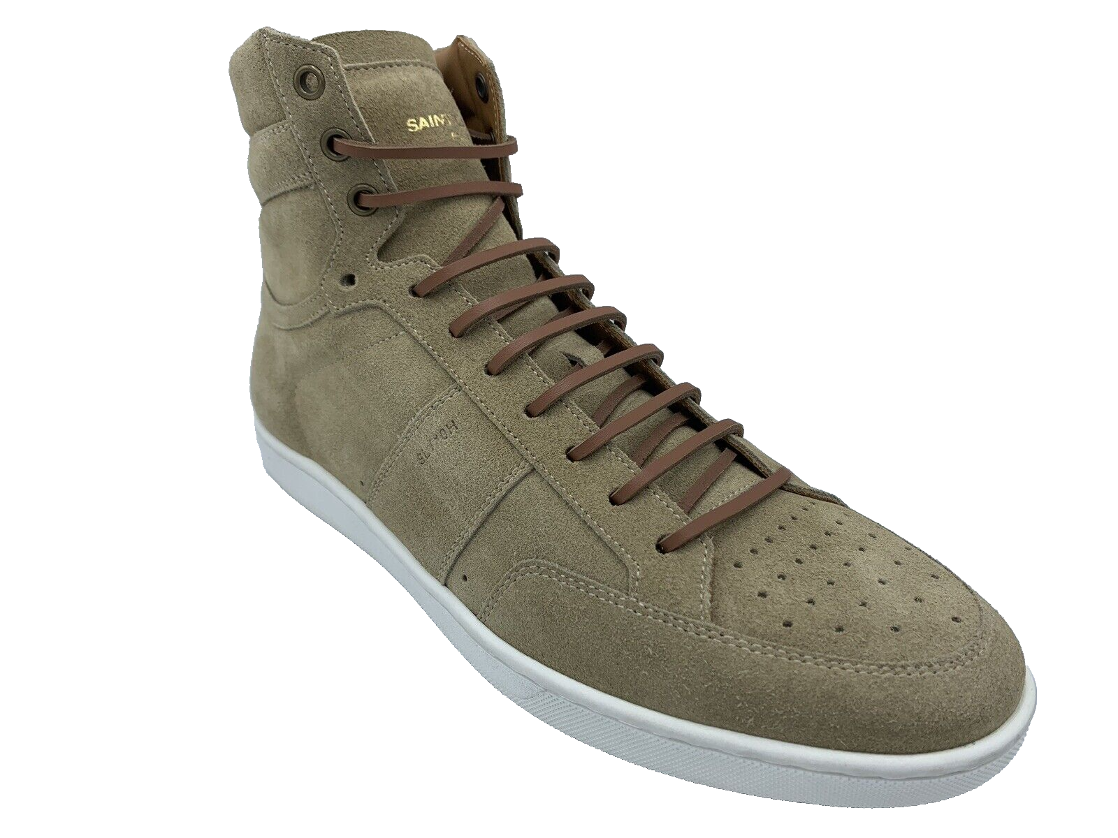 Sneakers alte Saint Laurent in camoscio marrone $800 US 9 EU 42 Made in Italy