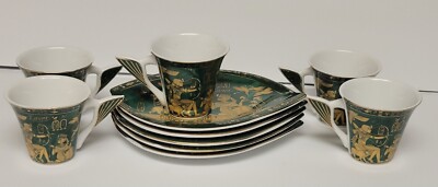 Fathi Mahmoud Limoges Egyptian Scenes Tea Cup And Saucers~ 5