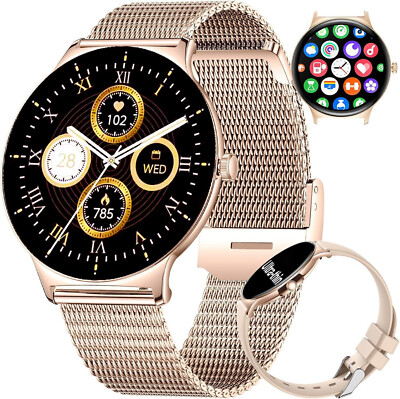 Smartwatch Damen Frauen mit Telefonfunktion Armbanduhr für iPhone Samsung Huawei
