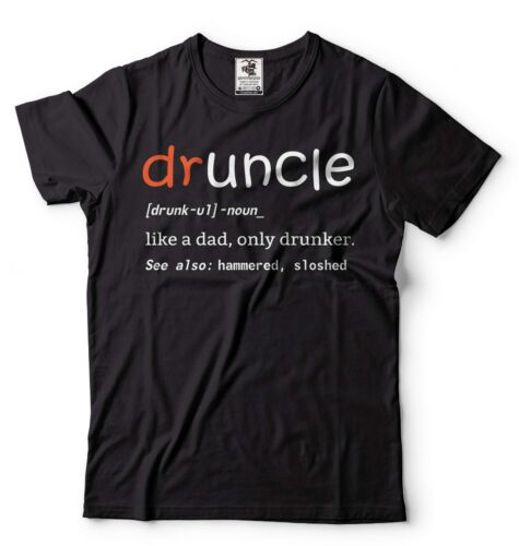 Mens Funny Drinking Tee Druncle Shirt Uncle Shirts Druncle Definition Tee - Picture 2 of 9