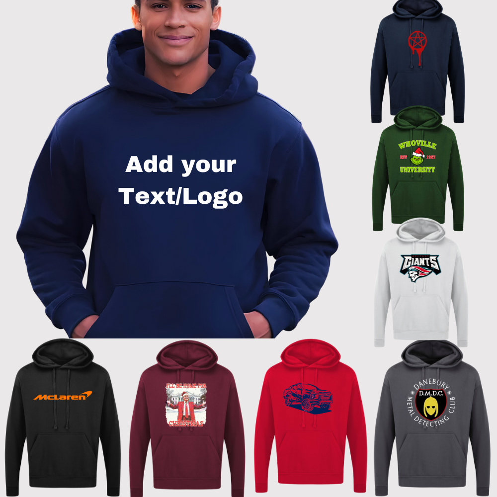 Personalised Custom Printed Hoodie stag hen your text logo unisex