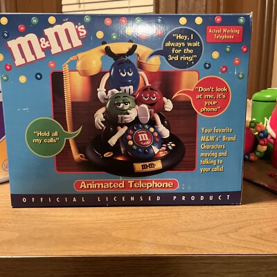 Vintage Official Licensed M & M s Animated Telephone - Open Box