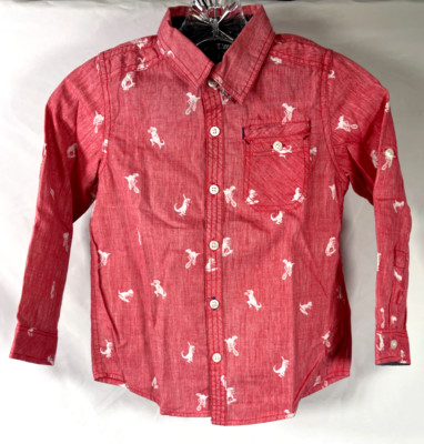 Epic Threads Boys Button Down Shirt size 7 Red