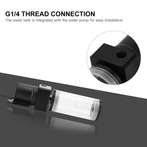 G1/4 Water Cooling Tank Cylinder Reservoir Pump Combo Set 19W For PC Computer - Photo 3/9