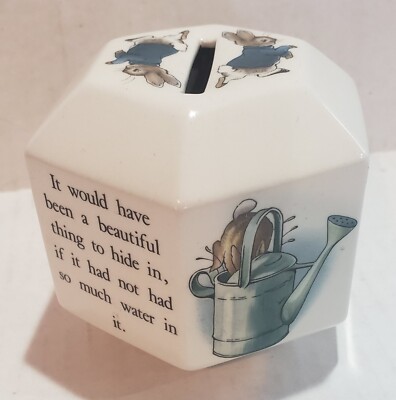 Wedgwood Peter Rabbit Hexagonal Coin Bank Beatrix Potter Baby Gift ...