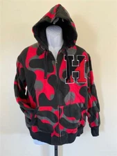 New Harvard Crimson Mens Size L Large Red Camo Hoodie by Stall & Dean