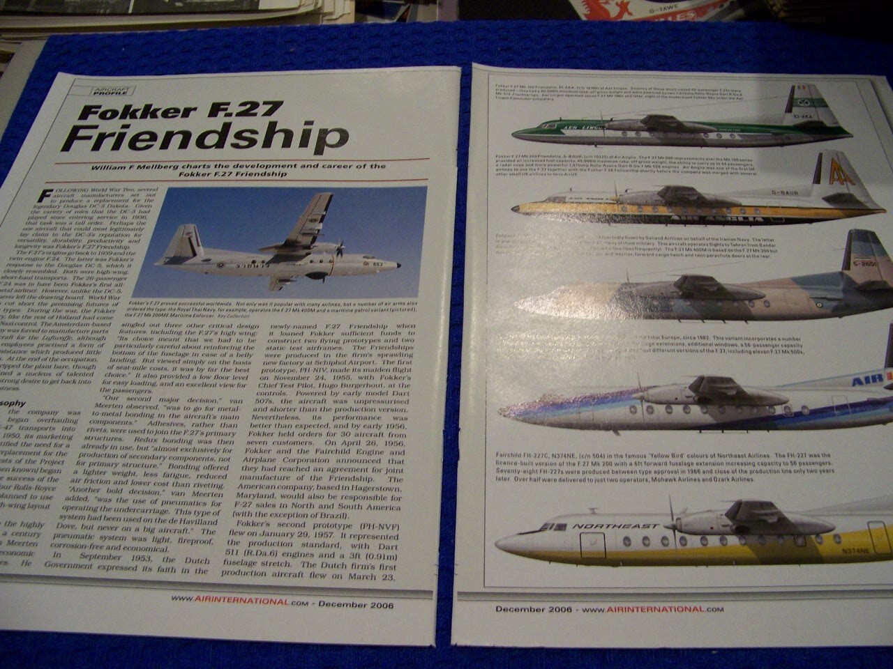 Fokker F.27 Friendship Variant Color Profiles..5-Color Profiles/History (790Mm)