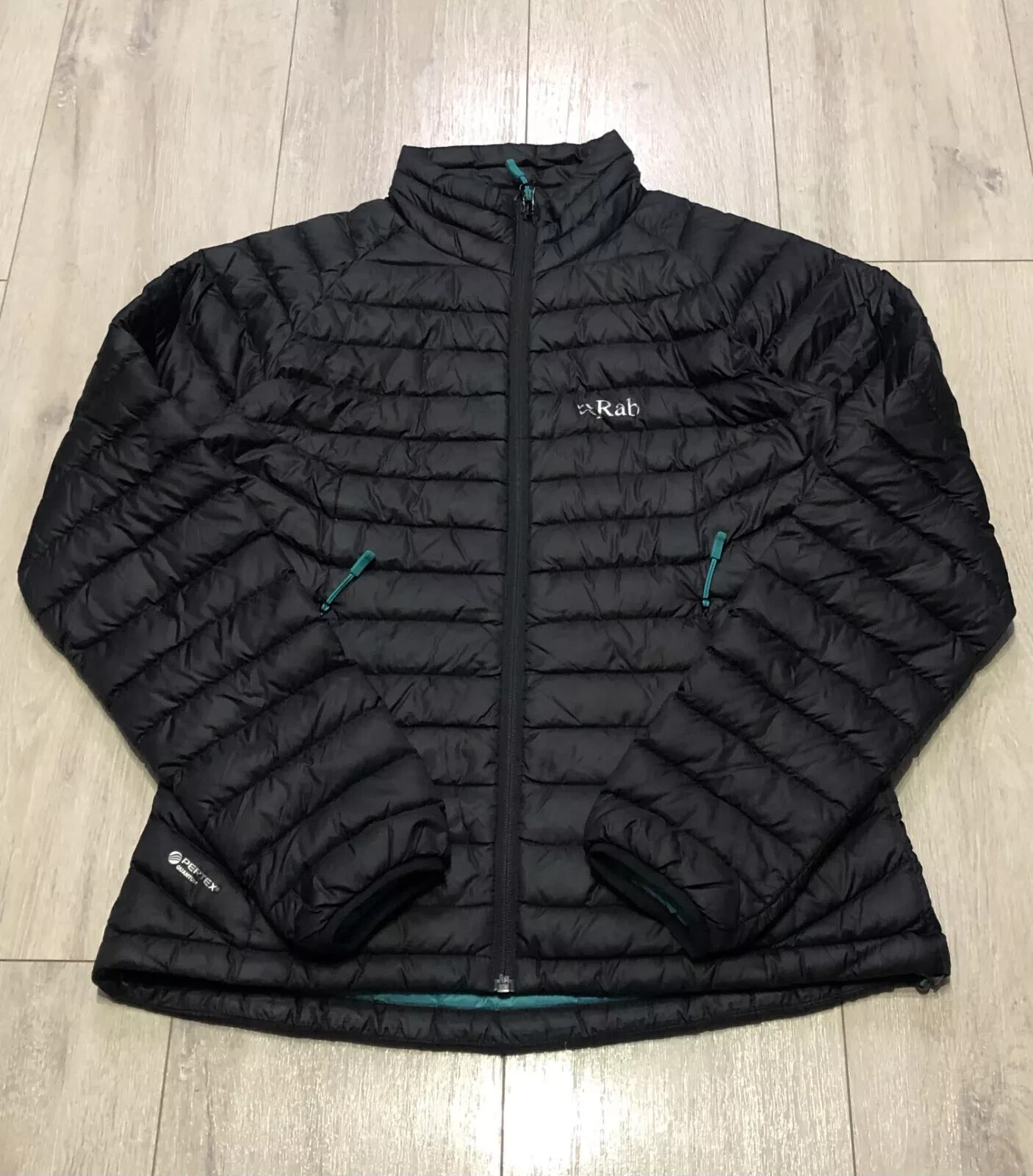 Chaqueta de plumón Rab Microlight Alpine NIKWAX negra de montaña para mujer talla 8 S