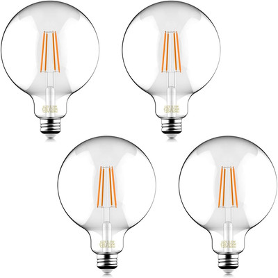 60W Equivalent Dimmable 5.5W Decorative Globe Vintage LED Edison Filament Bulbs,
