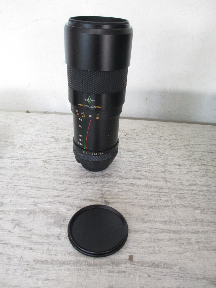 Auto Chinon Zoom 1:3.5 F=75 - 205mm 505147 Camera Lens w/ Storage