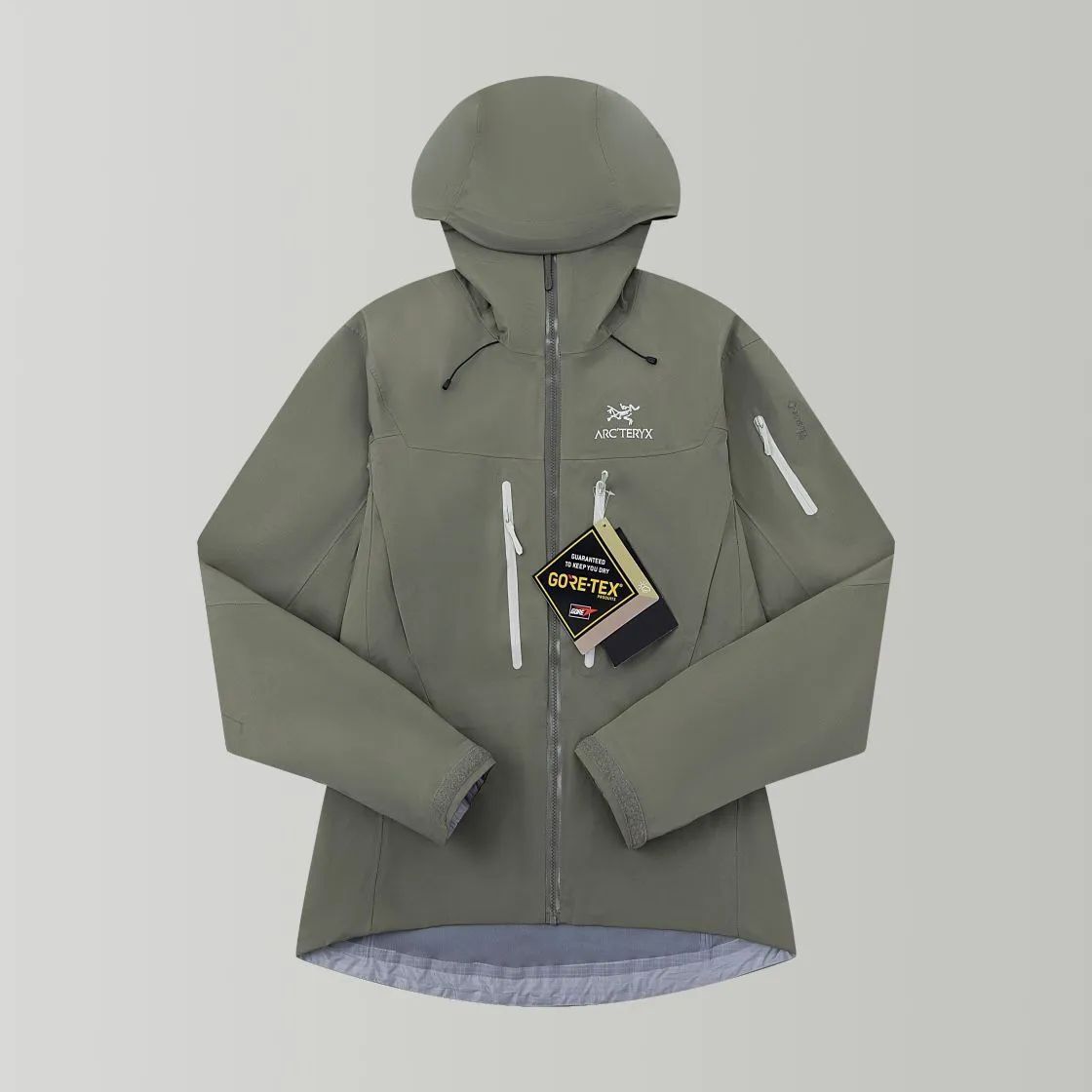 ARC'TERYX vedi descrizione taglia S XL Arcteryx giacca impermeabile antivento zip davanti grado verde