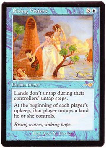 RISING WATERS X1  MAGIC MTG NEMESIS NEAR MINT (NM) 2000