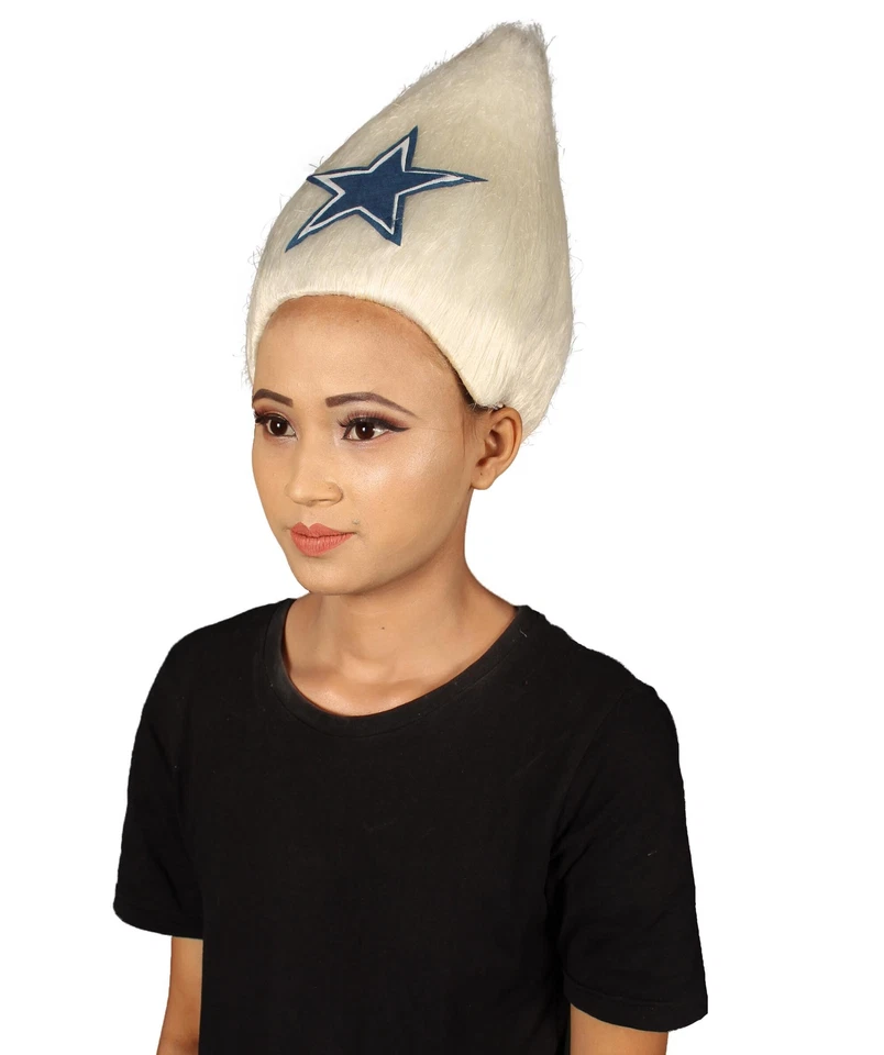 Adult Unisex Pointy Star White Troll Wig,HW-1403A - Image 3 of 4