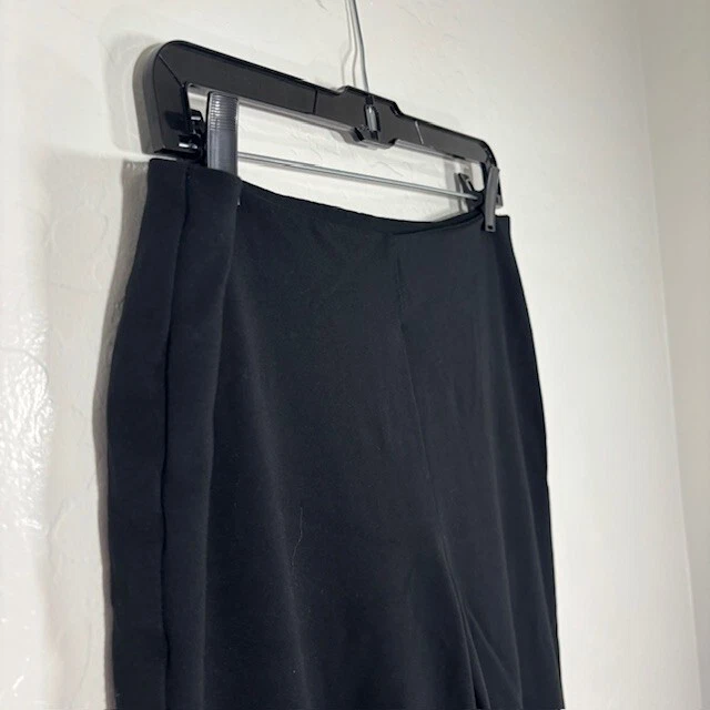 Calça J McLaughlin Feminina 8 Pernas Largas Elástica Corporativa Chique Preta Sólida - Imagem 2 de 4