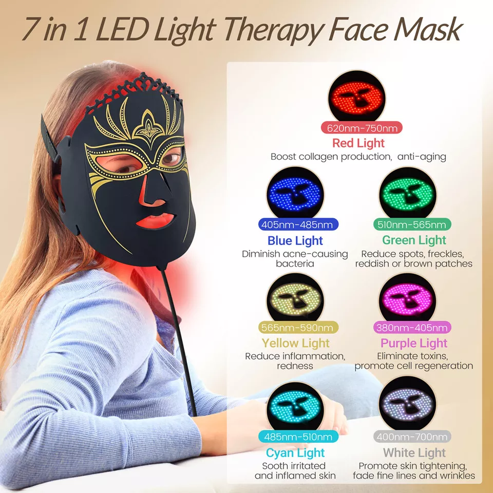ZJKC 7Colors Led Therapy Mask Red Light Beauty Device Spa for Face Anti-Aging - Image 3 of 4