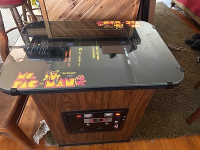 1980's Midway MS PACMAN  Original Cocktail Table Arcade Game Excellent Condition