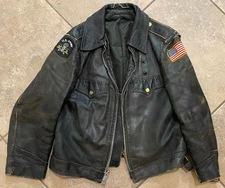 Vintage Best Uniform Co Horse Leather Motorcycle Jacket Newhaven CT Needs Repair