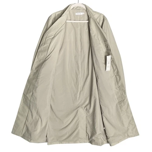 Calvin Klein Coat Men's Medium Classic Style Trench/Raincoat Abbey Stone NEW image 8