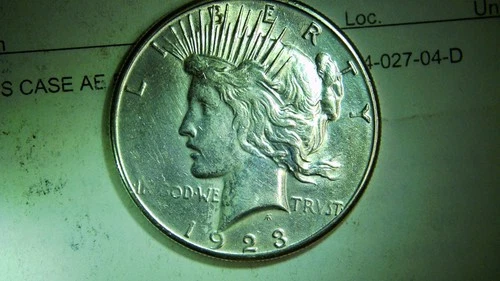 1923-S Peace Silver Dollar - AU-BU Cleaned