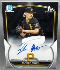 2023 Bowman Draft Zander Mueth #CDA-ZM Chrome Auto 1st Prospect Pirates