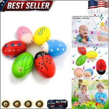 Colorful 6-Pack Wooden Egg Shakers - Fun and Safe Musical Instruments for Kids