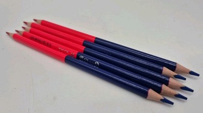 5x Pelikan Lehrerbuntstifte , blau/rot, Silbenstift, Silbentrennstift NEU