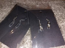 Two Pairs HandMade Emo Alternative Dangly Earrings Safety Pin Tooth Goth Punk