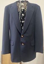 Men  s Paul Stuart Navy Wool Sportcoat 42 L/Tall 2 Button Single Vent