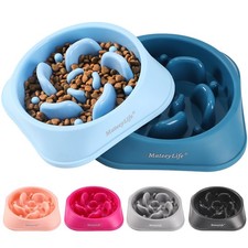 2 Pack Anti-Slip Slow Feeder Dog Bowls Anti-Choking Puzzle Feeder Bowls for Cats