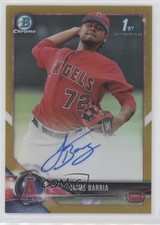 2018 Bowman Chrome Prospect Gold Refractor 8/50 Jaime Barria #CPA-JB Auto 13iq