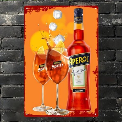 Vintage Retro Aperol Spritz Tin Metal Signs Home Décor Wall Art 8x12 