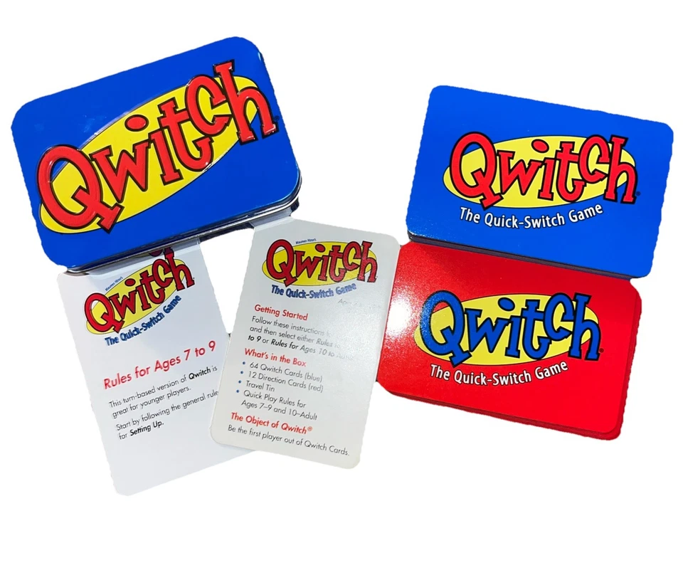 Qwitch Tin Edition, The Quick-Switch Card Game, Out of the Box, 2005 Completo B4 Foto 2 de 3