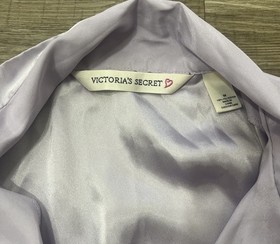 Victoria Secret Satin Pajama Set M Lavender Button Top Sleepwear