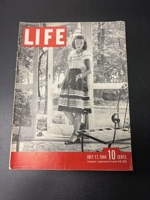Life Magazine Vol.17 No.3 July17, 1944 Peasant Clothes, Task Force 58,Penicillin