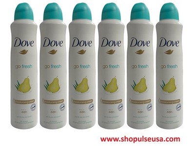 Dove Go Fresh Pear & Aloe Vera Scent Deodorant Spray 8.4 oz/250 ML (6 Pack)