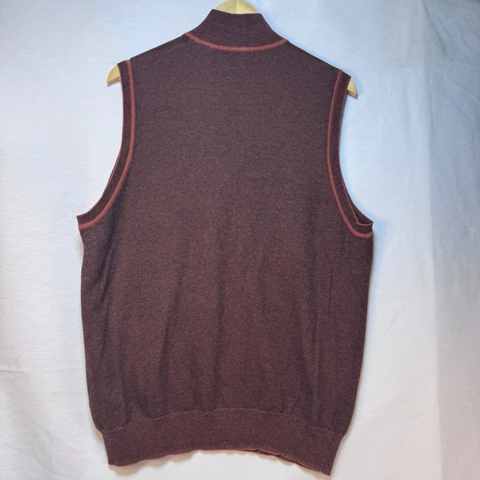 Chaleco Alan River Clásico Para Hombre 1/4 Cremallera Moda Canela Mediano Excelente Detalle Foto 3 de 4