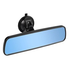 9.6'' Rear View Mirror with Suction Cup, Stick on Universal Inside Blue