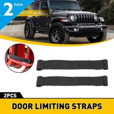 4X Black Heavy Duty Door Limiting Check Strap For Jeep Wrangler CJ YJ TJ JK JKU