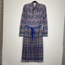 Vtg Midi Prairie Dress 70s Paisley Floral Cottage Peasant Hippie Boho Germany L