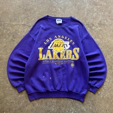 Vintage 90  s Los Angeles Lakers Distressed NBA Pullover Sweatshirt