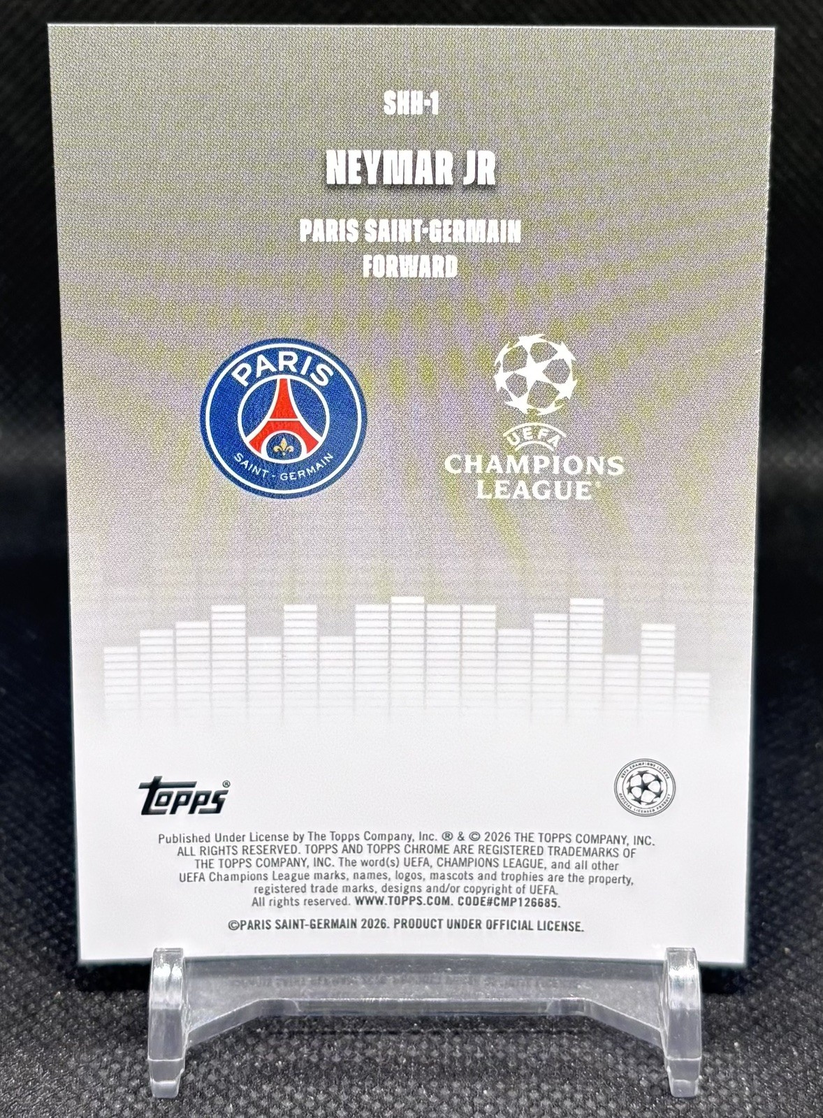 NEYMAR JR 2025-26 TOPPS CHROME UCL SILENCED BLUE REFRACTOR /150 RARE PSG view 2