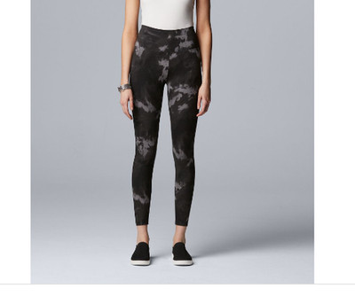 NWT Simply Vera Vera Wang High Rise Live-In Tie Dye BLACK Sz M Legging MSRP $34
