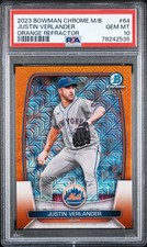 2023 Bowman Chrome Baseball Mega Box Justin Verlander Orange /25 - PSA 10 POP 4