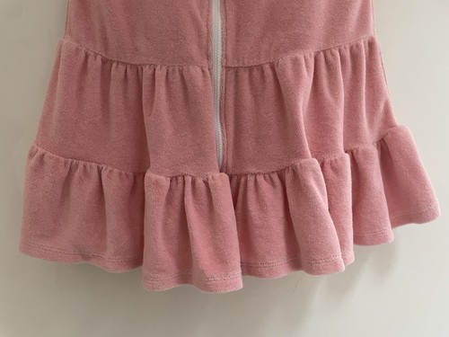 Cat & Jack Kid Girls Tiered Terry Zip Hooded Short Sleeve Swim Cover-Up Pink M 8 - Picture 3 of 5
