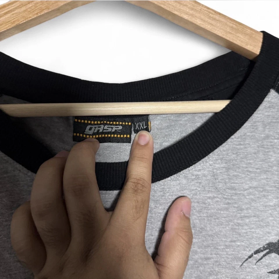 Camiseta para hombre Gasp Gym gris de gran tamaño manga 3/4 cubierta de bomba XXL Foto 4 de 4